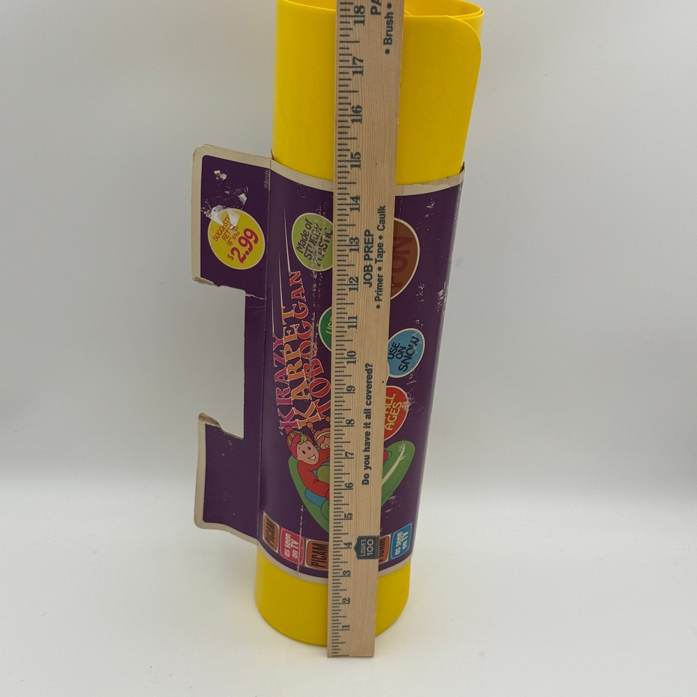 Vintage PICAM Krazy Karpet Toboggan Yellow Roll Up Sled As Seen On TV Retro Toy - Picture 3 of 4